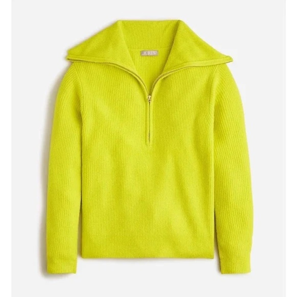 J. Crew Yellow Half Zip Stretch Sweater